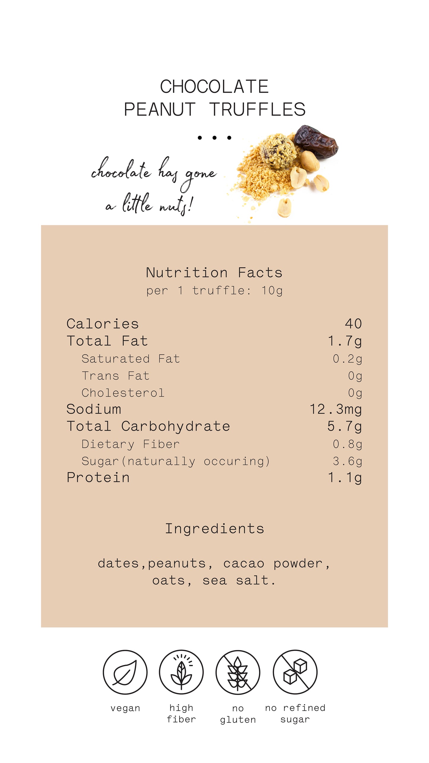 Chocolate Peanut Truffles 180g