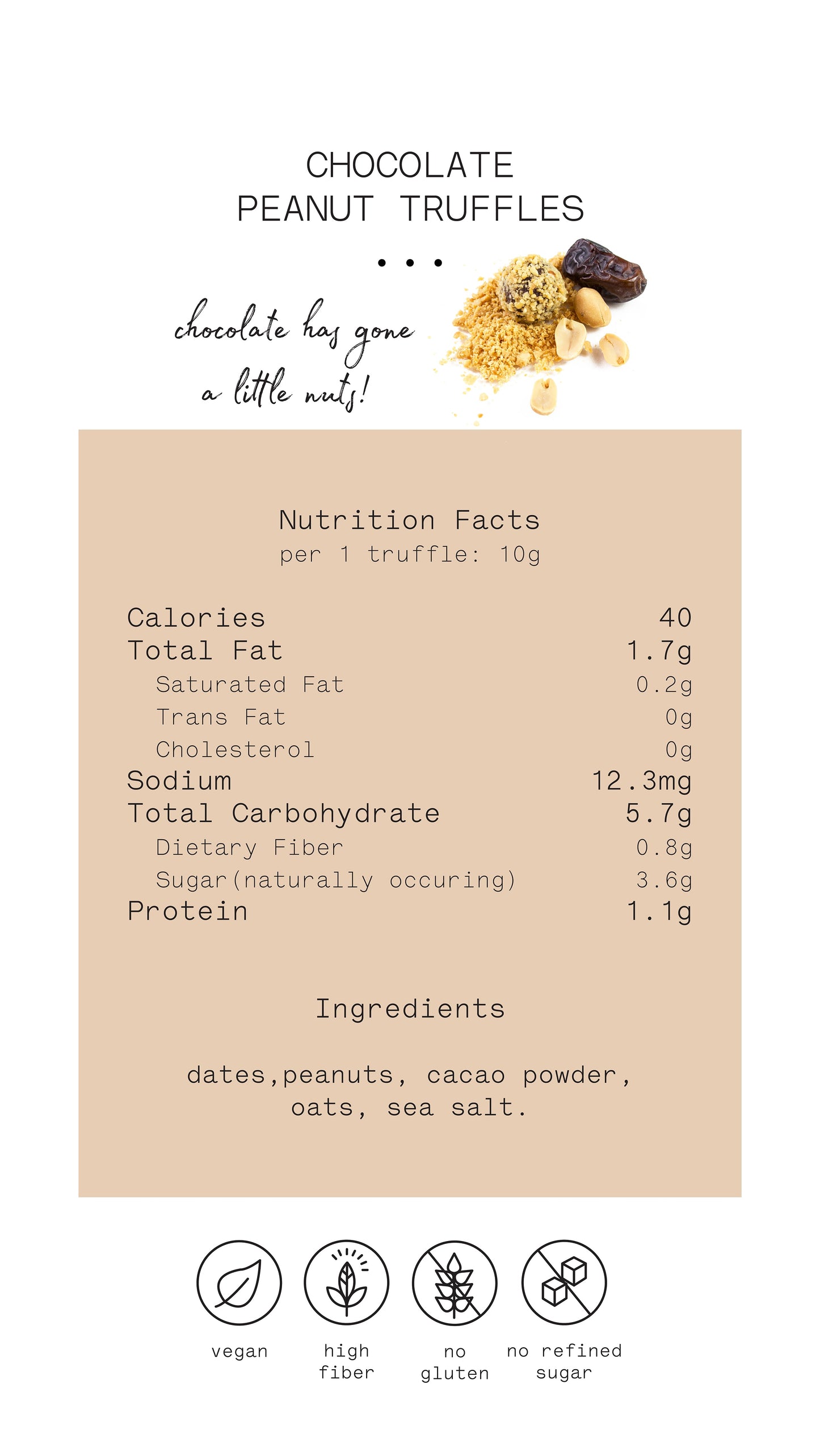 Chocolate Peanut Truffles 30g
