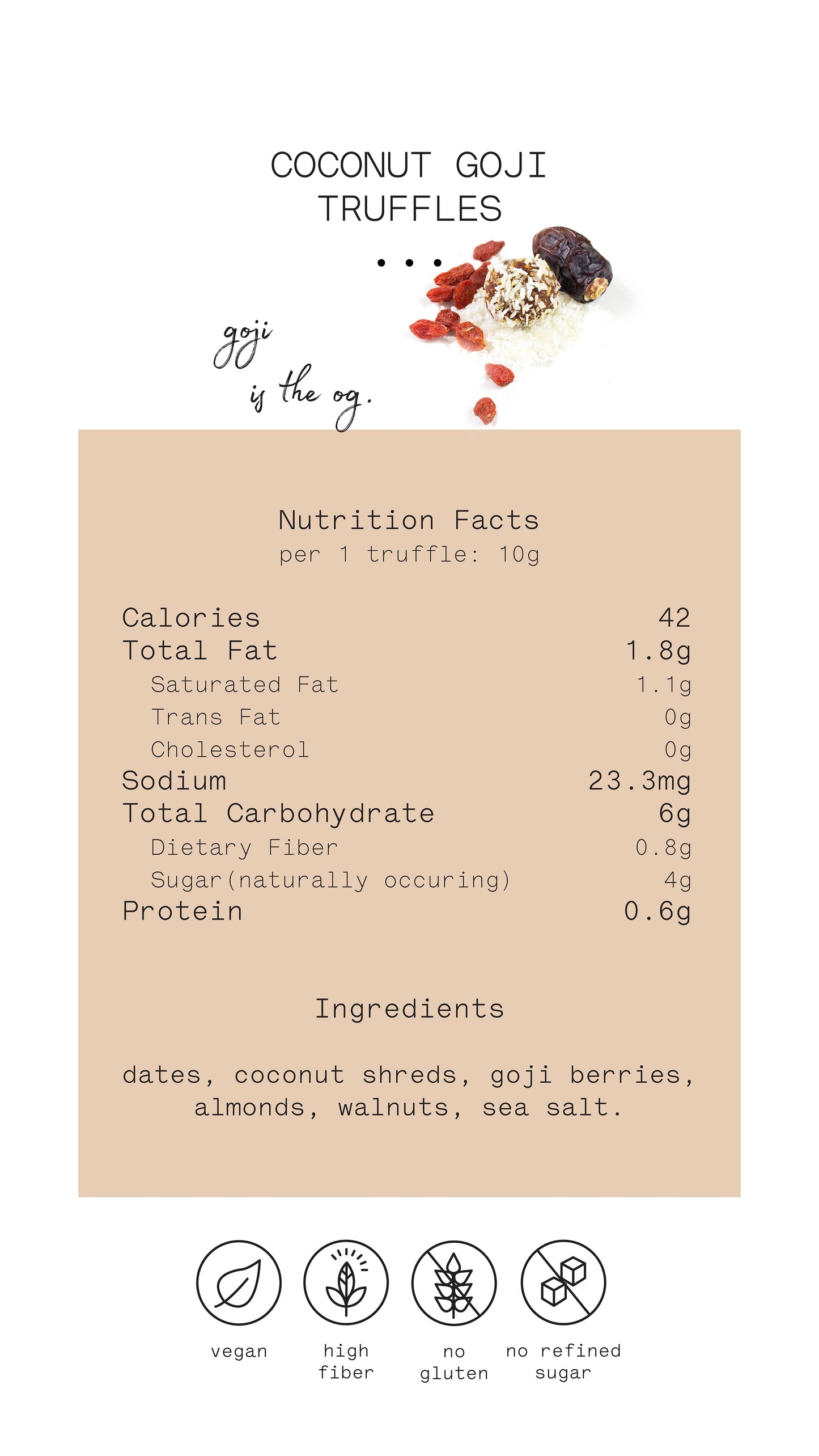 Coconut Goji Truffles 30g